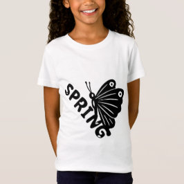 美しい春の蝶のミニマルグラフィック Tシャツ