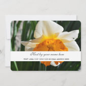 美しい春の黄色と白の水仙の花のパーティー 招待状 (裏面)