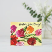 美しい春イースターグリーティングチューリップ ポストカード (スタンド正面)
