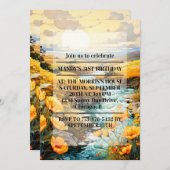 美しい春カントリークリークバースデーパーティー 招待状 (正面/裏面)