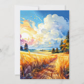 美しい春カントリープレーリーバースデーパーティー 招待状 (裏面)