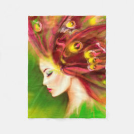 美しい春サマーウーマンバタフライ フリースブランケット