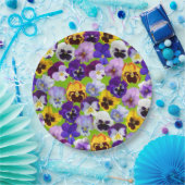 美しい春パンジー ペーパープレート (パーティー)