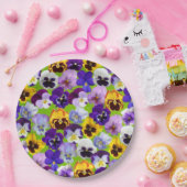 美しい春パンジー ペーパープレート (パーティー)