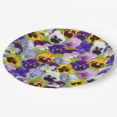 美しい春パンジー ペーパープレート (アングル)