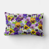 美しい春パンジー ランバークッション (正面)