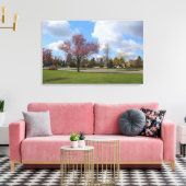美しい春パークの景観写真 キャンバスプリント (インサイチュ (リビング))