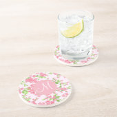 美しい春ピンクの水色の桃の花 コースター (側面)