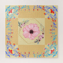 美しい春フローラアート、オレンジ色の背景