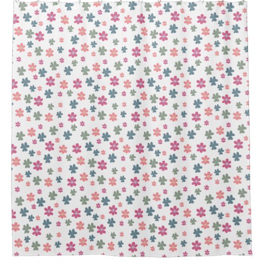 美しい春フローラオアシスパターン シャワーカーテン (正面)