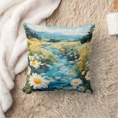 美しい春メドウイラストレーション クッション (ブランケット)