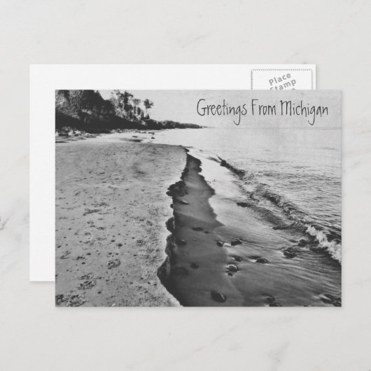 美しい春レイクミシガンショアラインビーチ ポストカード (正面/裏面)
