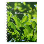 美しい春、夏の緑の葉。名前の追加 ノートブック (正面)