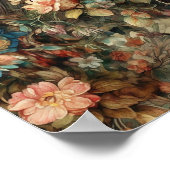 美しい時代のロココの鳥と花 ポスター (角)