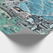 美しい景勝の湖畔の町アルパインマウンテン ラッピングペーパー (角)