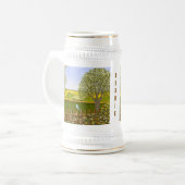 美しい景色のホワイト ビールジョッキ (正面左)