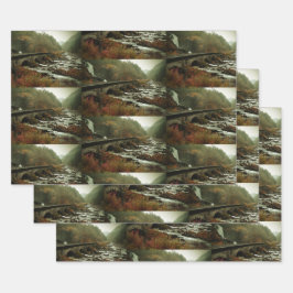 美しい景色の自然写真パターン ラッピングペーパーシート