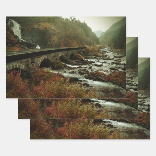 美しい景色の自然写真 ラッピングペーパーシート (セット)