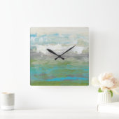 美しい景色を見落とす白い雲 スクエア壁時計 (ホーム)