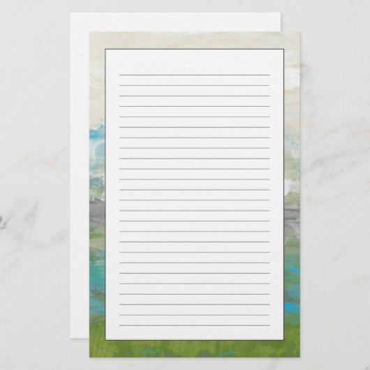 美しい景色を見落とす白い雲 便箋 (正面/裏面)