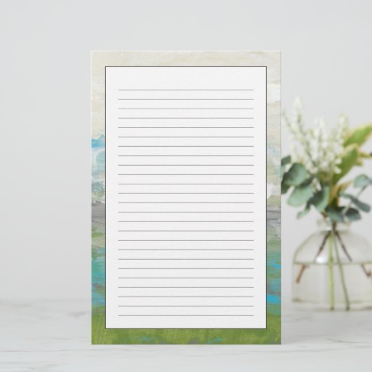 美しい景色を見落とす白い雲 便箋 (スタンド正面)