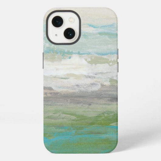 美しい景色を見落とす白い雲 iPhoneケース (裏面)