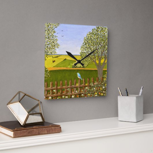 美しい景色 スクエア壁時計 (オフィス)