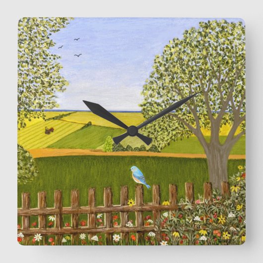 美しい景色 スクエア壁時計 (正面)