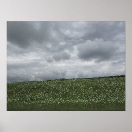 美しい景色、雲と牧草地のポスター ポスター (正面)
