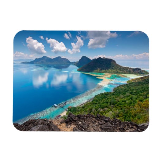 美しい景色 Bohey Dulang Islandのトップ マグネット (横)
