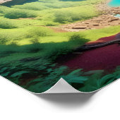 美しい景観の森の滝自然静 ポスター (角)