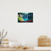 美しい景観の森の滝自然静 ポスター (キッチン)