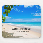 美しい晴れた熱帯のビーチの写真 マウスパッド (正面)