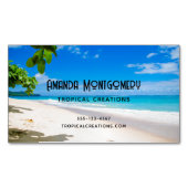美しい晴れた熱帯のビーチの写真 マグネット名刺 (正面)