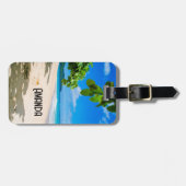 美しい晴れた熱帯のビーチの写真 ラゲッジタグ (正面横)