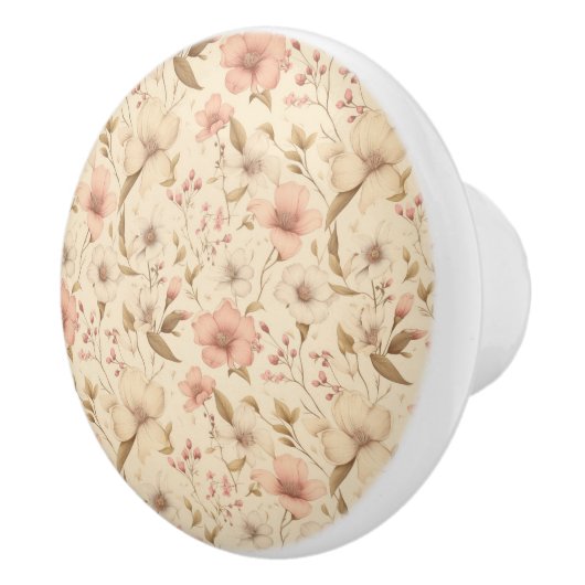 美しい暖かいグローのバタースコッチ色 セラミックノブ (右)