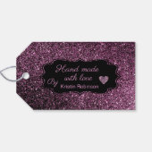 美しい暗いグリッターはギフトラベルを輝かす ギフトタグ (裏面横)