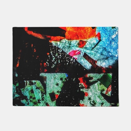 美しい暗いドアマット、共通の黒い抽象芸術 ドアマット (正面)