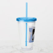 美しい曇り空の最高の犬の母かわい穏やかな青 アクリルタンブラー (右)