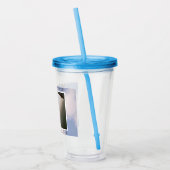 美しい曇り空の最高の犬の母かわい穏やかな青 アクリルタンブラー (左)