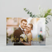 美しい書実在跡フォイル写真サンキューカード 箔招待状 (立ち正面)