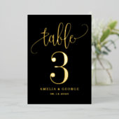 美しい書実在跡表番号カード 箔招待状 (立ち正面)