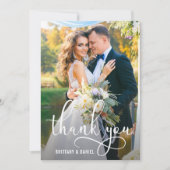 美しい書結婚跡の写真 サンキューカード (正面)