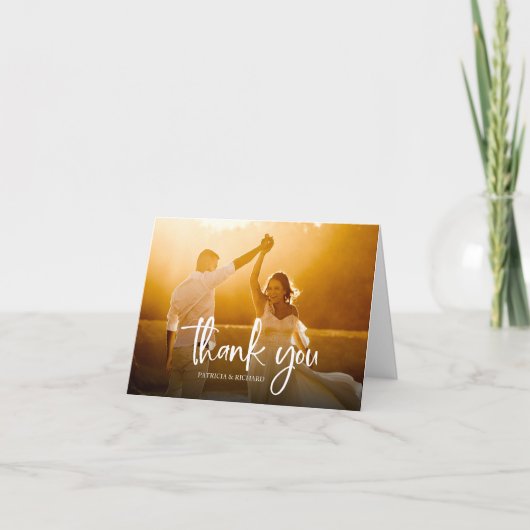 美しい書結婚道の感謝の写真 サンキューカード (正面)