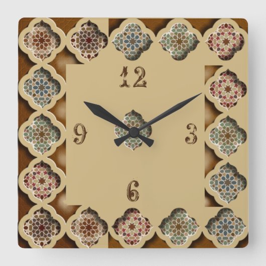 美しい書跡 スクエア壁時計 (正面)