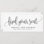 美しい書道あなたの座席カードを見つける メニュー (正面/裏面)