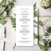 美しい書道とエレガントな結婚式プログラム