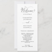 美しい書道とエレガントな結婚式プログラム (正面)