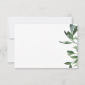 美しい書道と緑の結婚式の出欠 出欠カード (裏面)