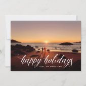 美しい書道クリスマス写真ハッピー シーズンカード (正面)